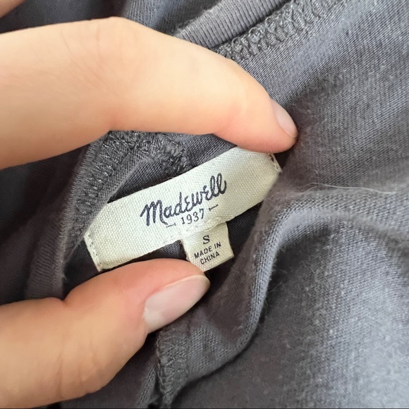 Madewell Split Hem T-Shirt Tee Graphite Gray Small S - Picture 3 of 3